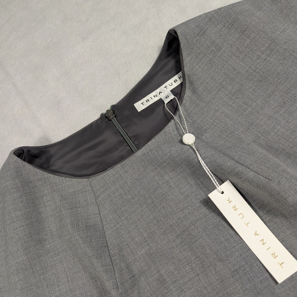 NEW Trina Turk Womens Gray Sleeveless Shift Dress Size‎ 6 147931
